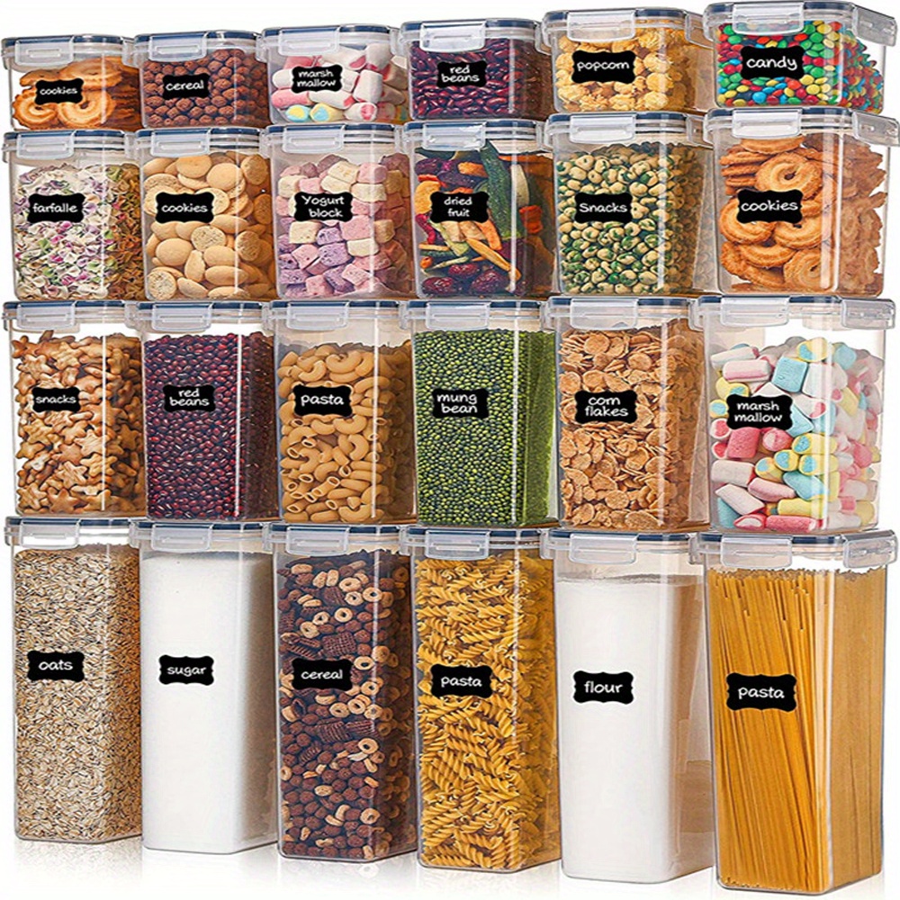Airtight Grided Storage Container With Lid - Perfect For Candy, Biscuits,  Tea, And Pet Snacks - Kitchen Pantry Organization And Food Preservation -  Dry Food Canisters For Cereal, Pasta, Flour, Sugar 