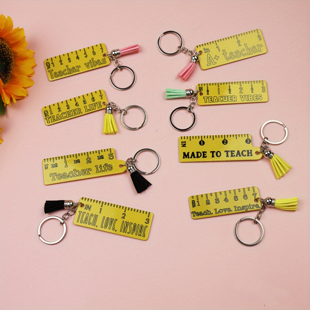 Acrylic Ruler Keychain Funny Key Chain Ring Purse Bag Temu