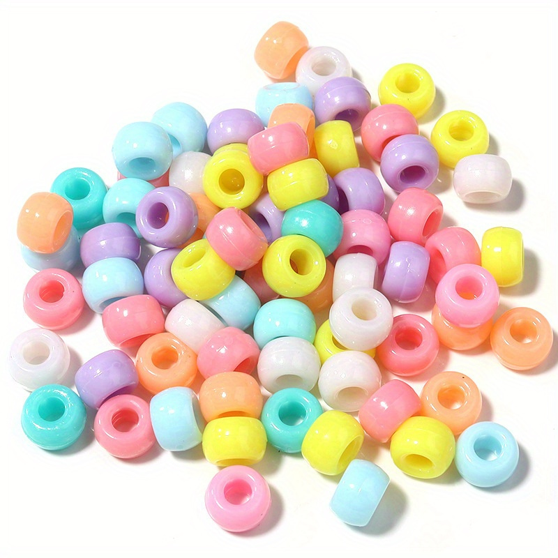 1000pcs Pony Beads Letter Beads Kit , 24 Colors Pony Beads Bracelet Beads  For Hair Braids, Crafts, Plastic Beads