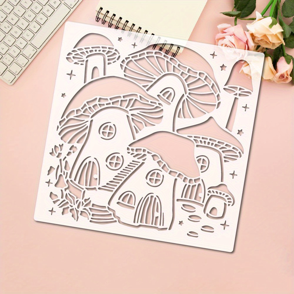 Diy Mushrooms Drawing Templates Reusable Painting Stencils - Temu