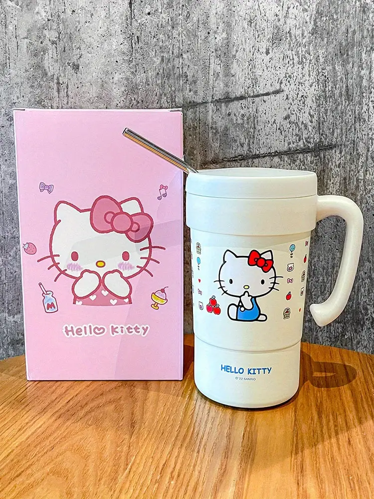 insulation cup female student high value water cup with straw cute portable coffee cup details 2