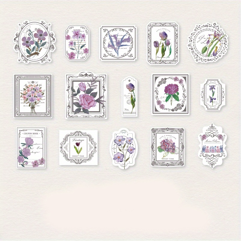 Girl's Prayer Series Sticker Pack Vintage Plant Flower Girl - Temu