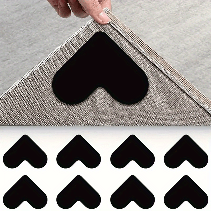 8 PCS Rug Grippers for Area Rugs, Non Slip Rug Stickers for Wood