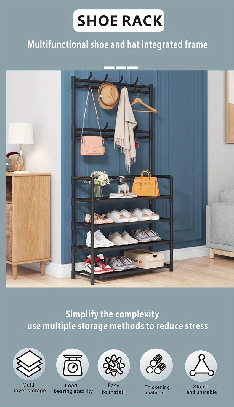 Multi layer Shoe Rack Floor Ceiling Bedroom Hanger Temu United