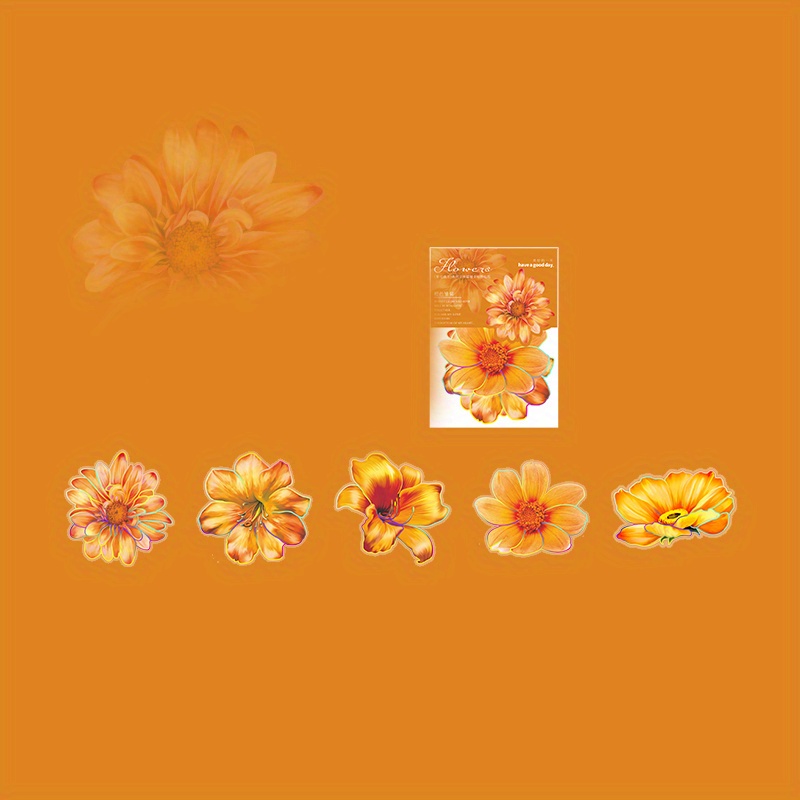 Stickers Flowers Blooming Series Three dimensional Laser - Temu
