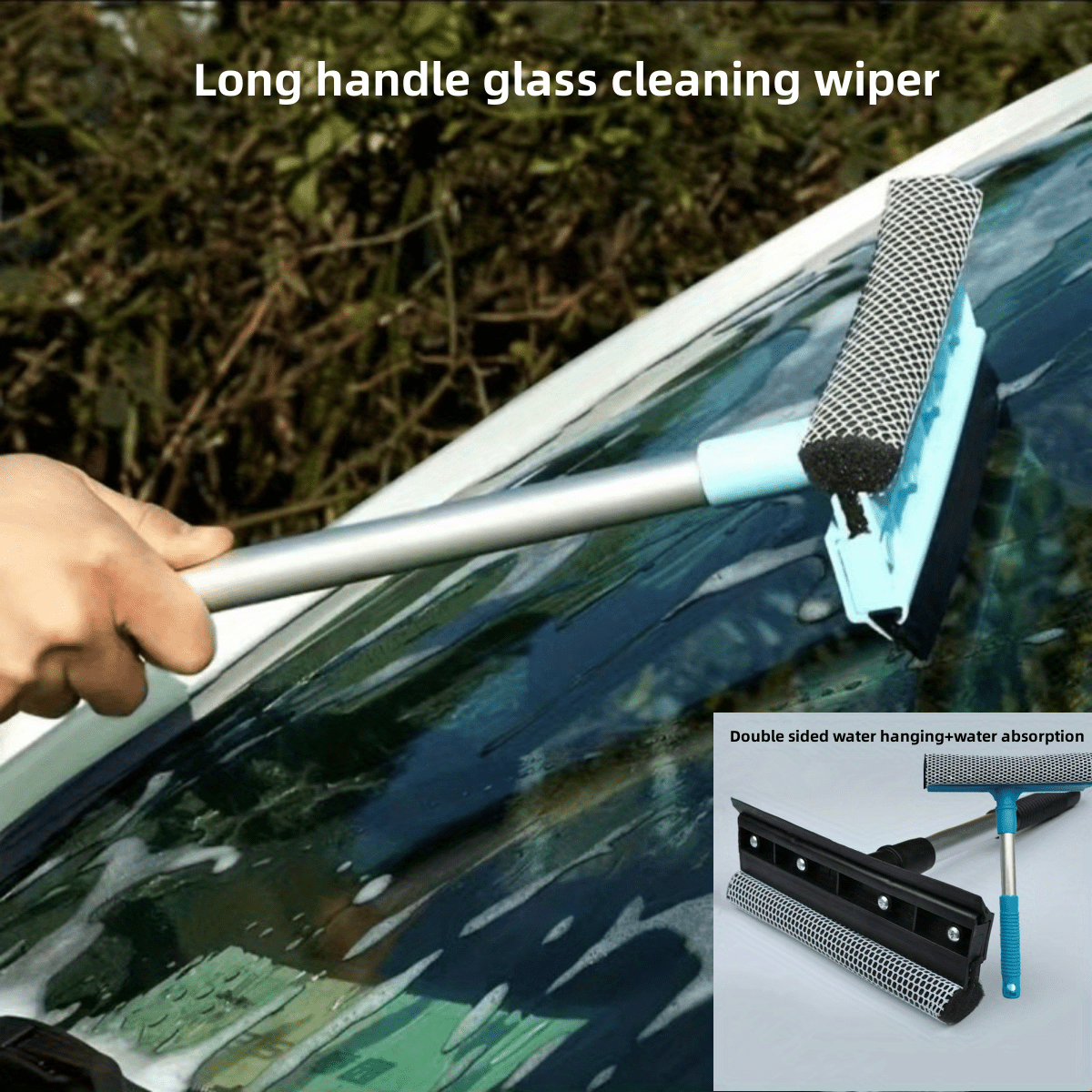 Car Window Cleaner With Detachable Handle Windshield Cleaning Tool