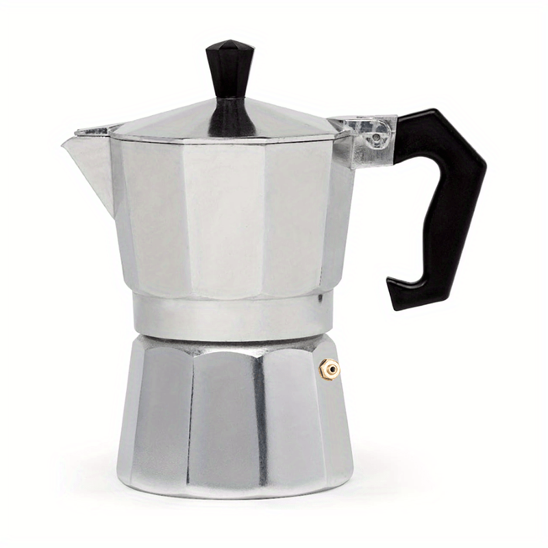 Aluminum Italian Style Espresso Coffee Maker, 6 Cups Espresso Maker, Cuban and Greca Coffee Maker, 300ml Moka Coffee Pot (Black), Size: 19