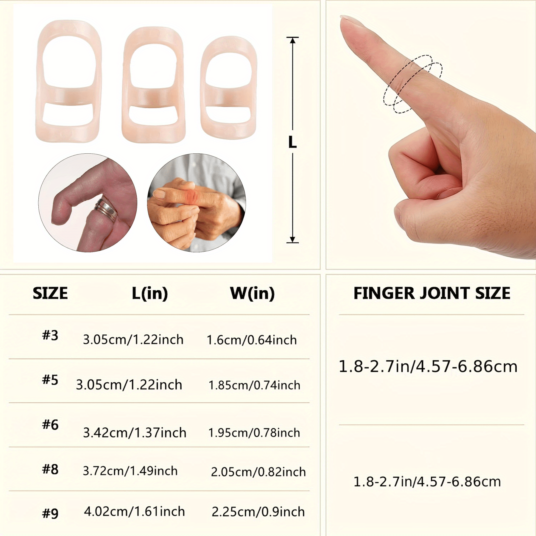 3pcs Ez Finger Splint Oval Shape For Trigger Finger Straightener Brace