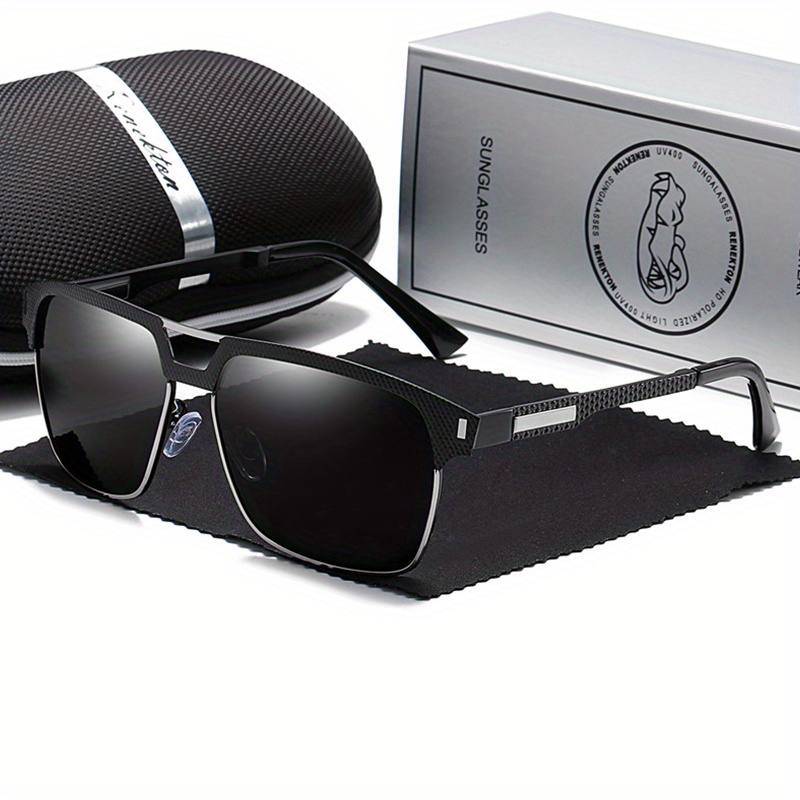 Luxury Mens Silver Grey Titanium Sunglasses For Outdoor Sports And