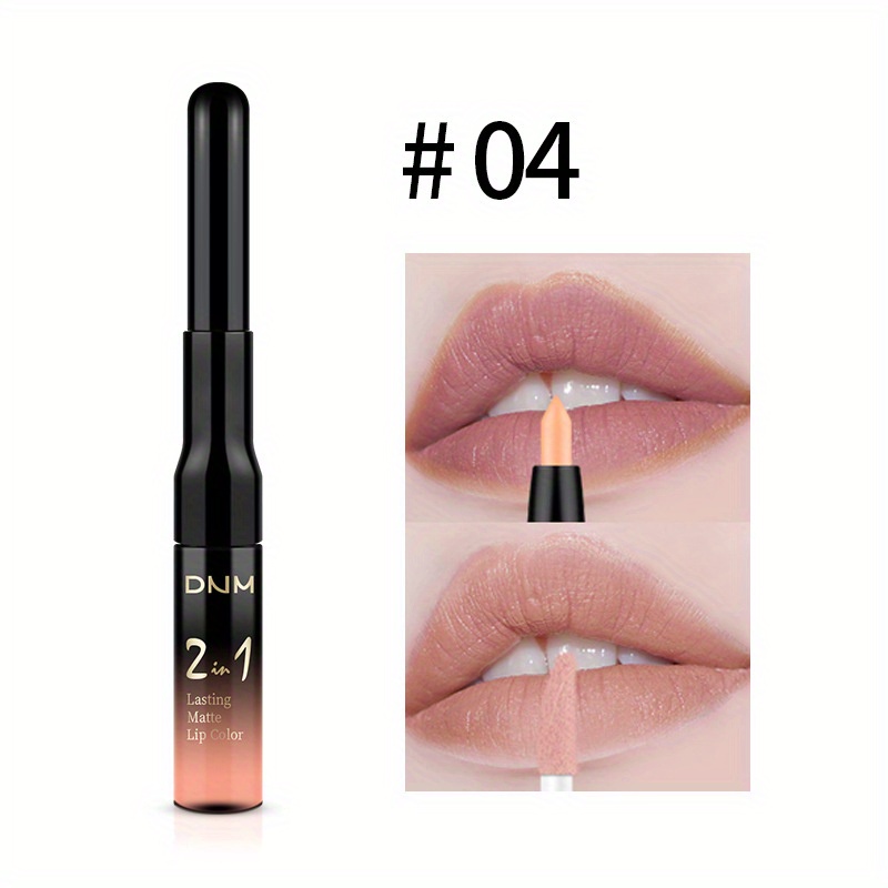 2 In 1 Lip Line Matte Lip Gloss Double Head Lip Stick 12 Colors
