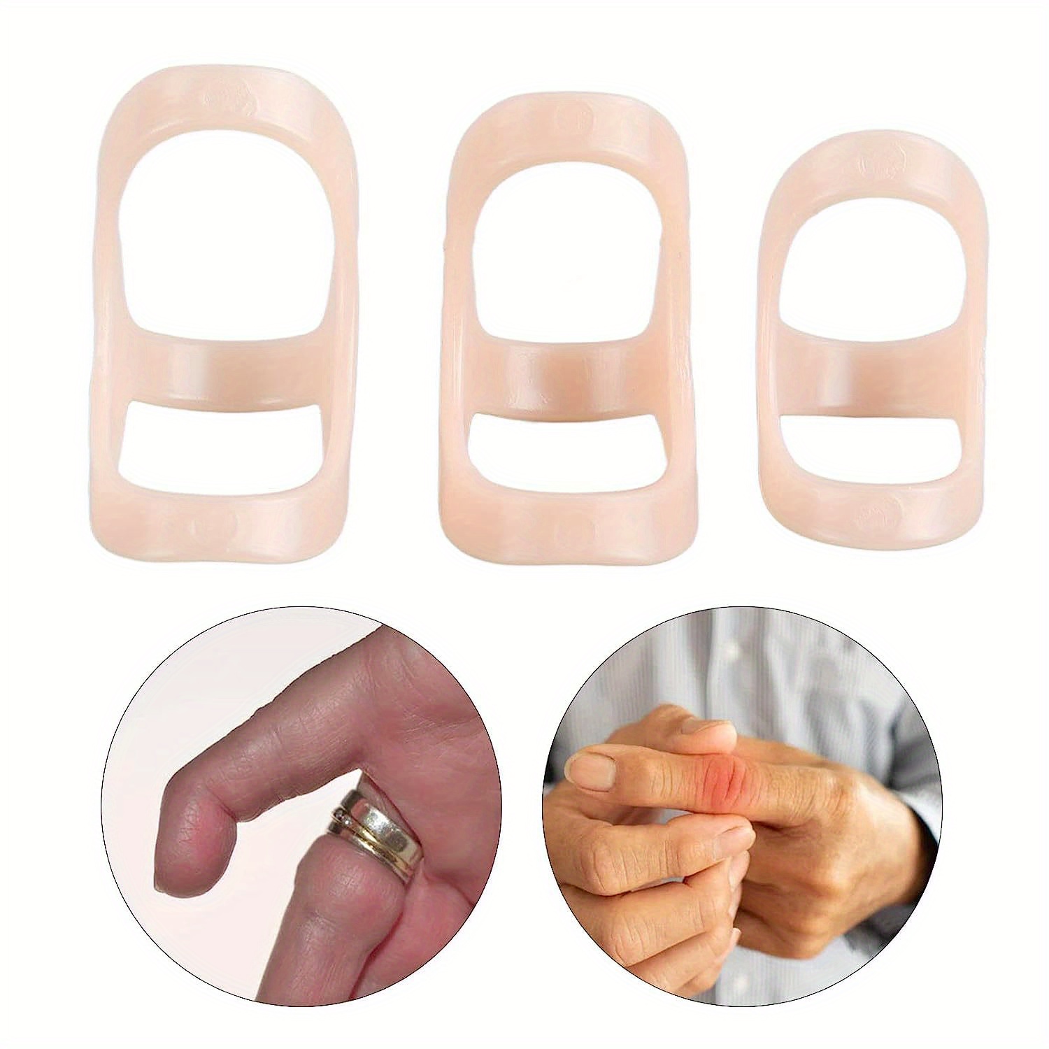 3pcs Ez Finger Splint Oval Shape For Trigger Finger Straightener Brace