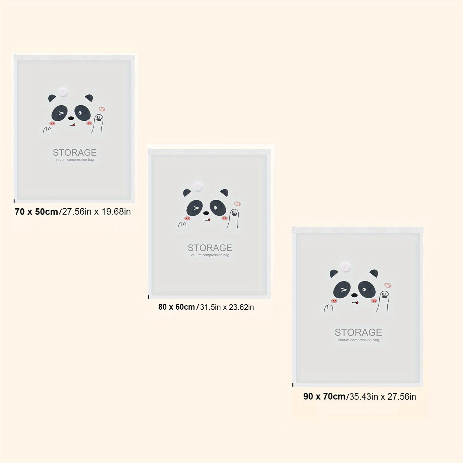 Cute Panda Vacuum Compression Storage Bag, Sealed Moving Bag For