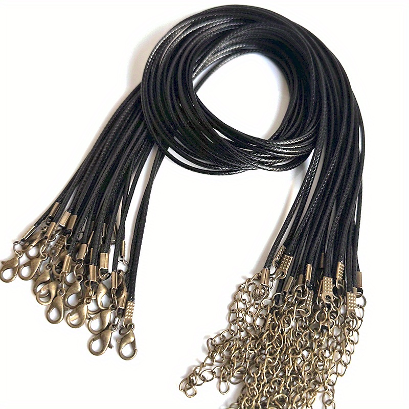 100PCS 18 Necklace Leather Cord Chain Braided Rope for Jewelry Making w/  Clasps