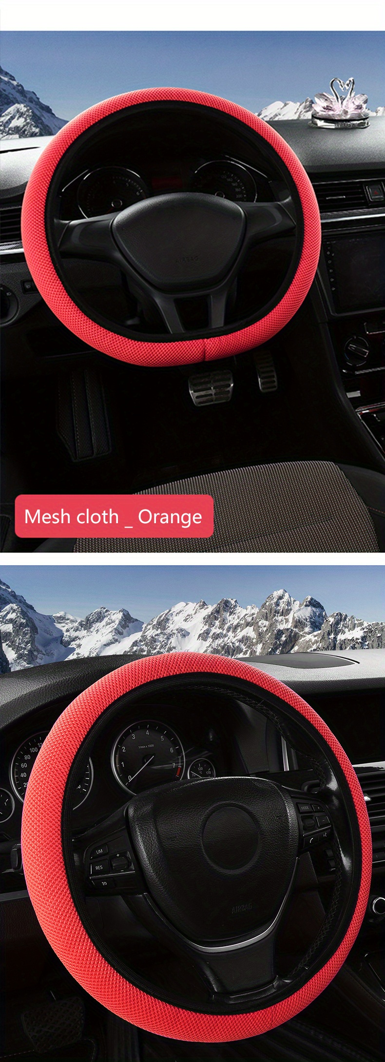 Universal Fashion Mesh Cloth Car Steering Wheel Cover - Temu Germany