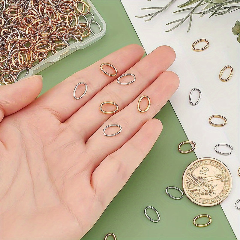 open jump rings kit oval connectors small golden Temu New Zealand