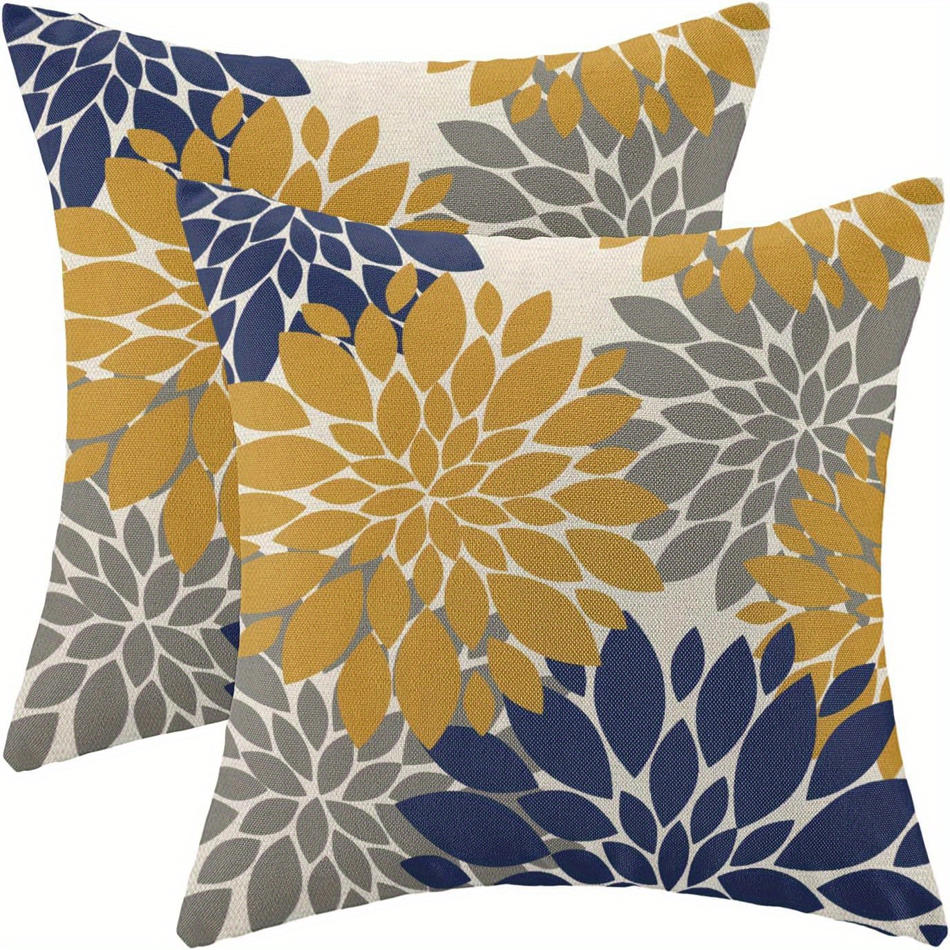 Colorful Hydrangea Yellow Floral Throw Pillow Cover