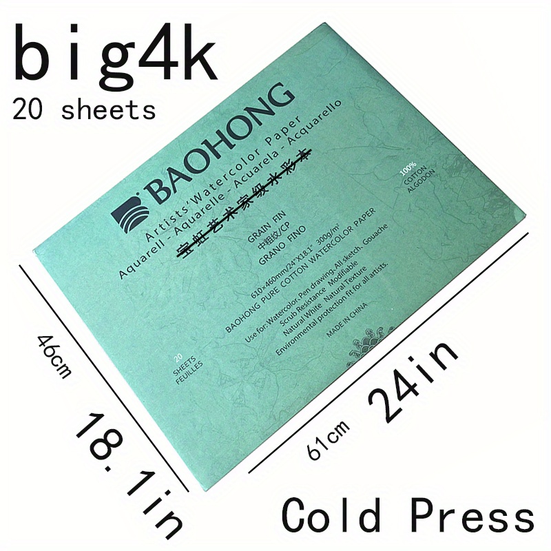 Baohong Artist Grade Watercolor Sheets [Review + How to Cut This Paper] 