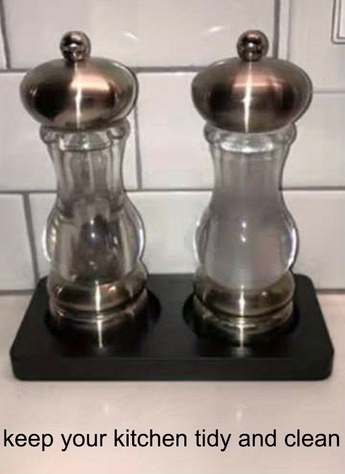 Salt Pepper Mill Tray Salt Pepper Tray Oil Vinegar Bottles Temu