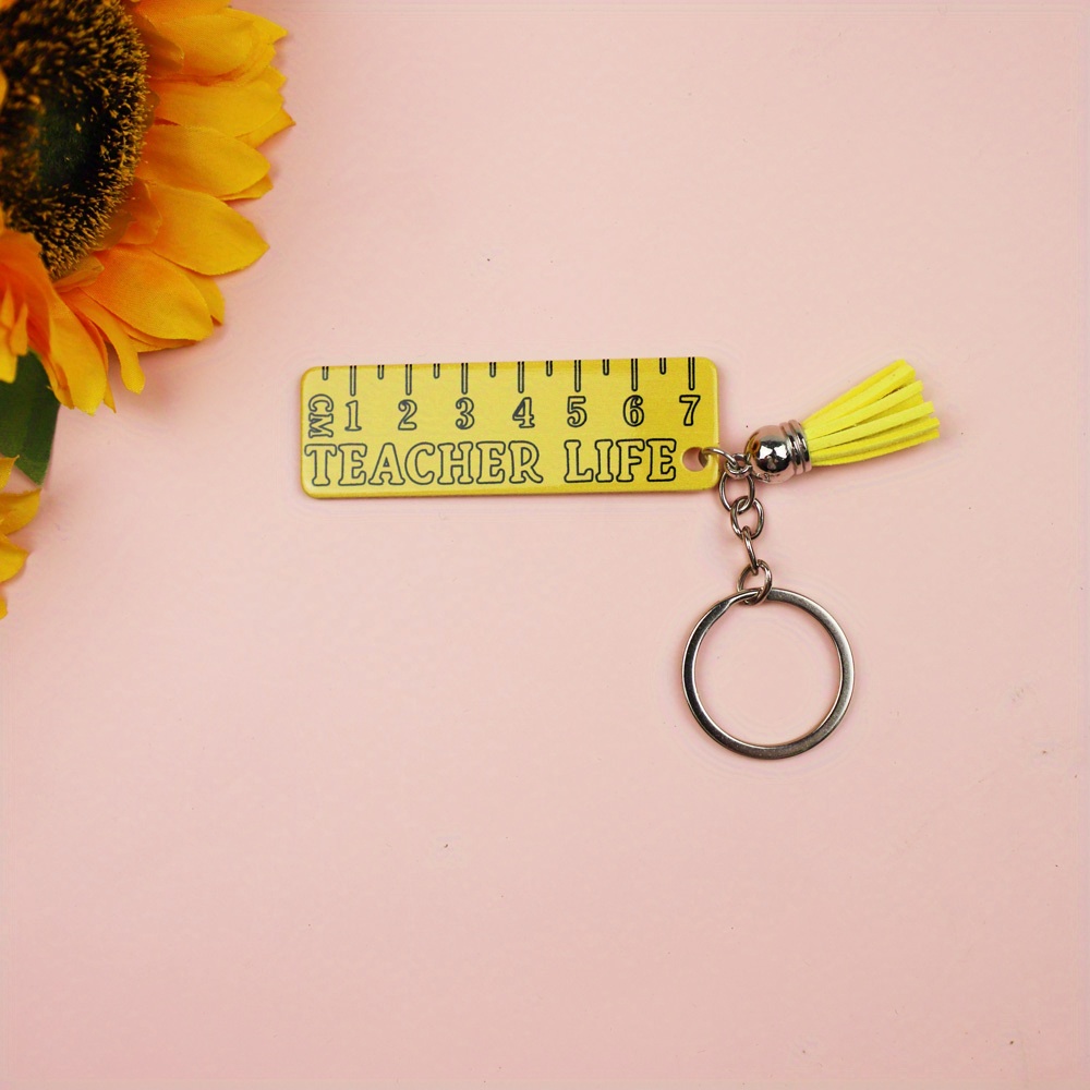 Stainless Steel Keychain Mini Ruler Key Charm Bag Charm Funny Keychains