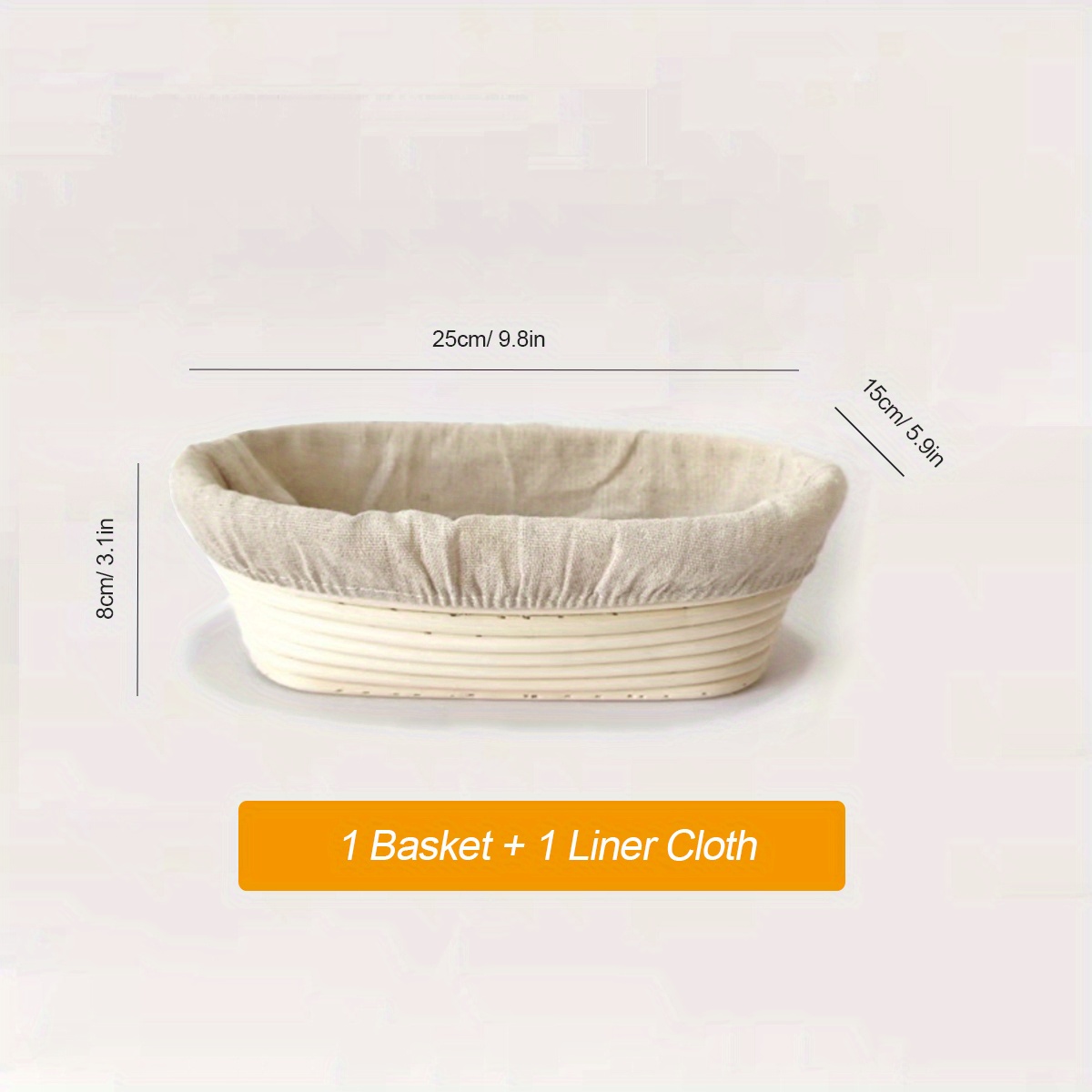Cesta a prueba de pan, cesta de fermentación de pan lavable, forma  innovadora para hornear para cocina, panadería casera (amarillo marrón  redondo 6.3