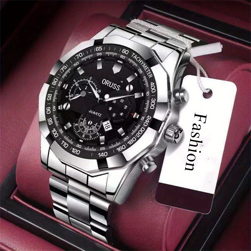 fashion mens large dial waterproof luminous   wrist watch   for gifts christmas gift details 5