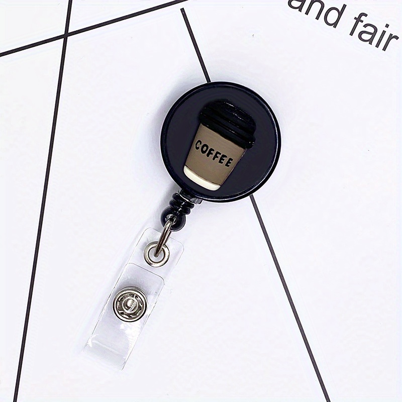 1pc Retractable Badge Reel Clips ID Card Holder Reel with Metal Belt Clip for Hanging Cards Key Chains, Name Black Badge Reels Holders for Nurses