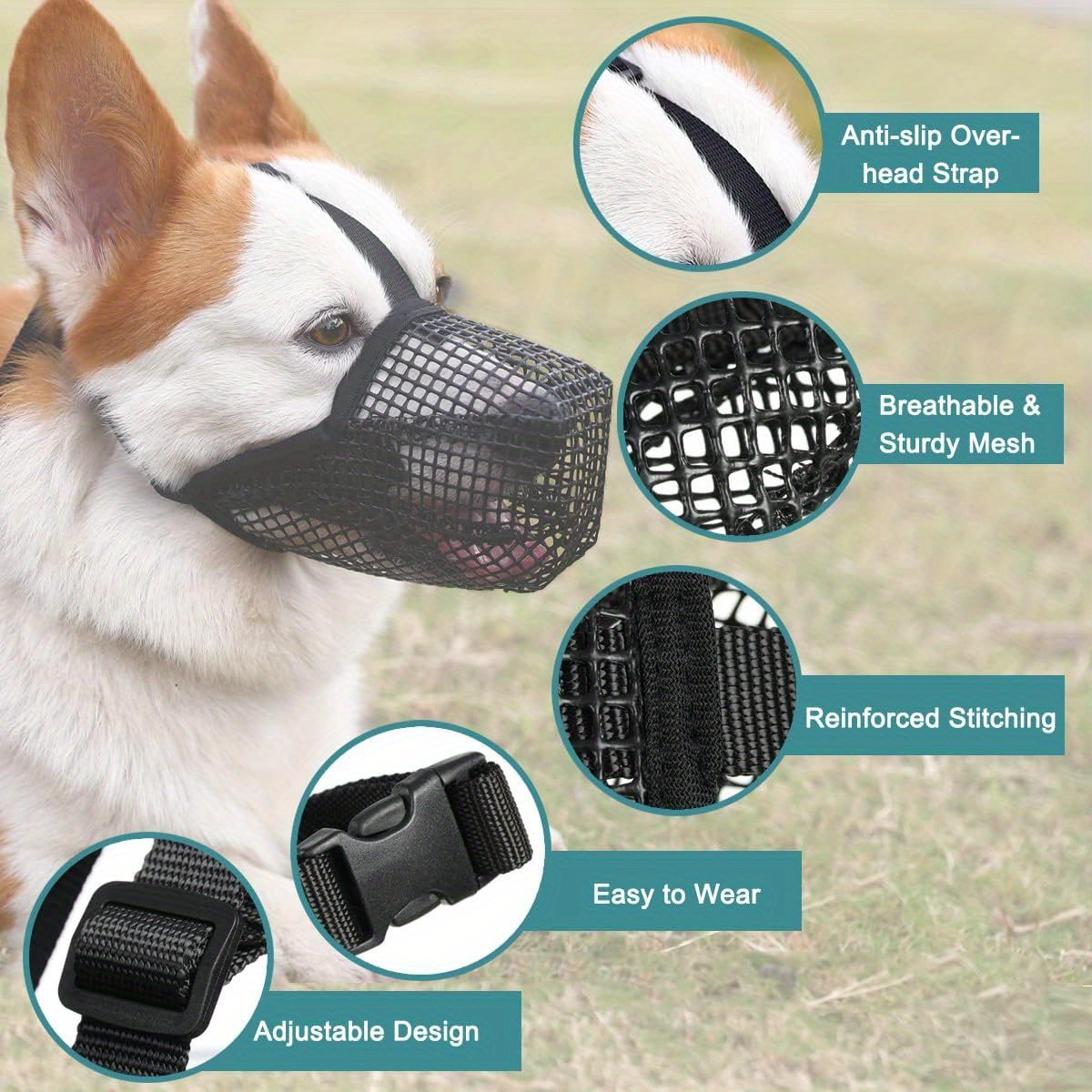 Dropship Dog Mouth Covers Prevent Eating; Licking And Biting; Adjustable  Dog Muzzle; Breathable Reflective Dog Mouth Covers. to Sell Online at a  Lower Price