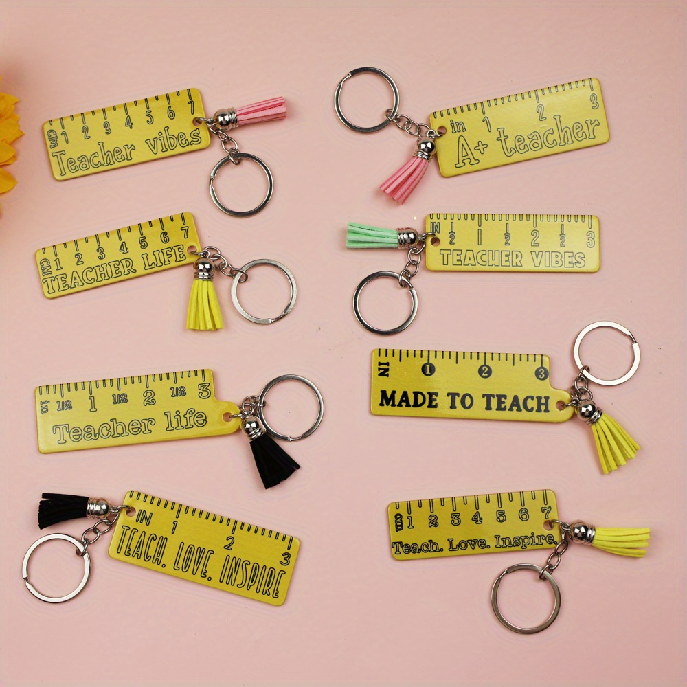 Acrylic Ruler Keychain Funny Key Chain Ring Purse Bag - Temu