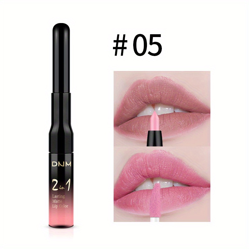 2 In 1 Lip Line Matte Lip Gloss Double Head Lip Stick 12 Colors