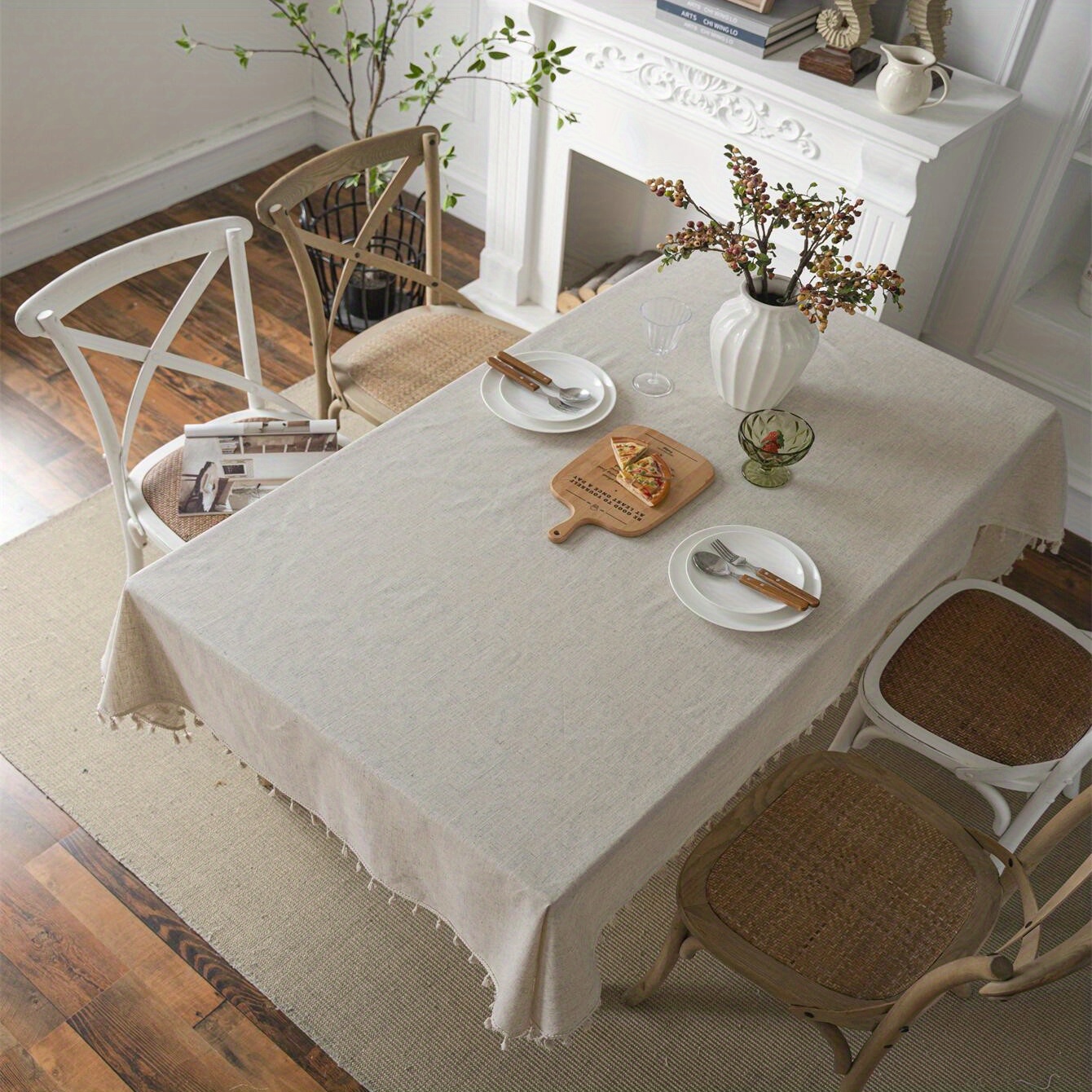 Bohemian Fringe Embroidered Tablecloth