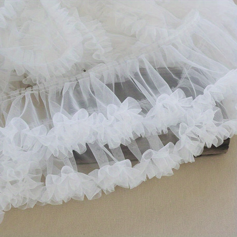 Image of 1 Yard 15cm Lace Fabric Decorative Beautiful Fluffy Soft Tulle Ballet Skirt Dress Newborn Birthday Party Clothing Accessory