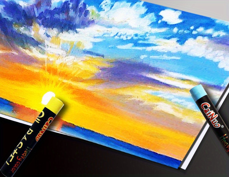 Oil Pastel Vibrant Sunset Landscape Painting for beginners, Oil Pastel  Drawing