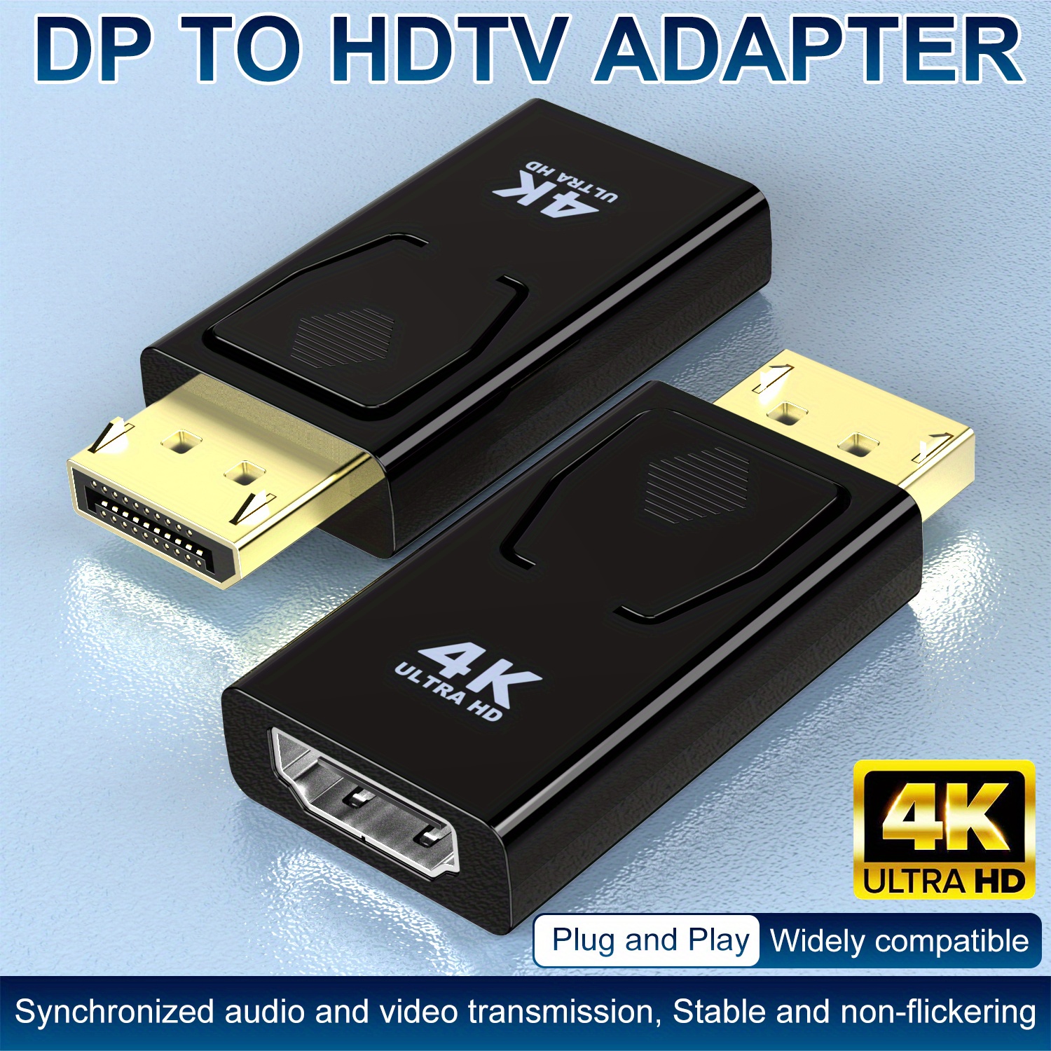 Display Port to HDMI,Displayport to HDMI Adapter Cable(Male to Female) for  DisplayPort Enabled Desktops and Laptops to Connect to HDMI Displays  Adapter 