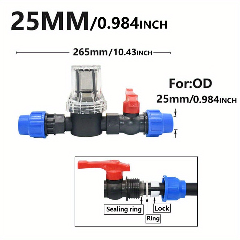 25mm 32mm Watering Pipe Irrigation Filter Connector Ibc Ton Bucket Water Filter Accessories for Garden Irrigation Systems