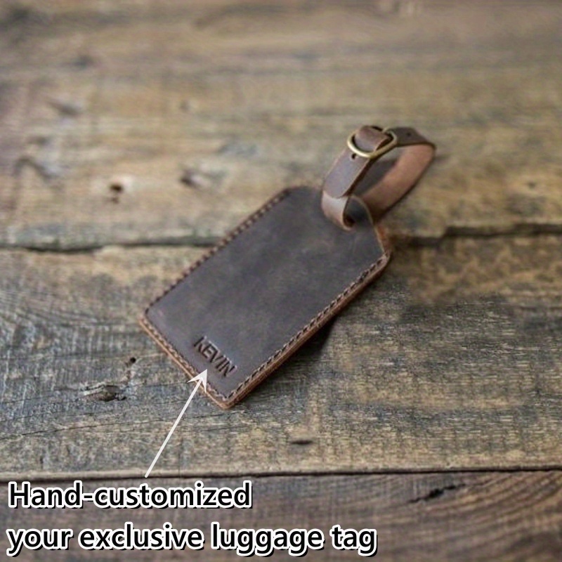 1pc Handmade Cowhide Luggage Tags,Customized Genuine Leather Luggage Tag,  Best Gift Tag For Him,Travel Gifts Tag Backpack Tag Luggage Tag Baggage  Tag