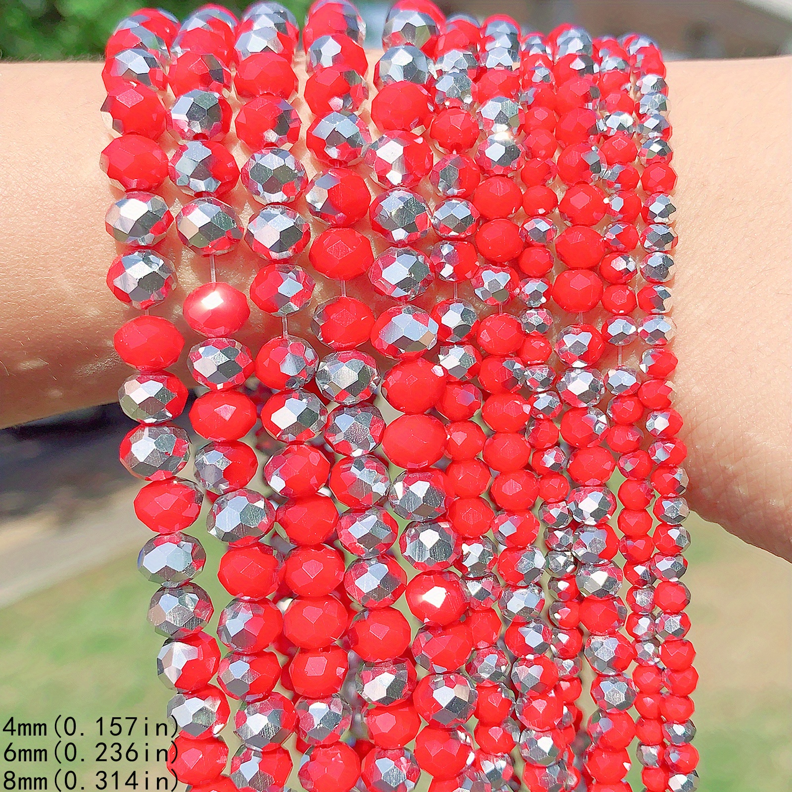 High Quality Red Plated White Crystal Beads Diy Bracelet - Temu