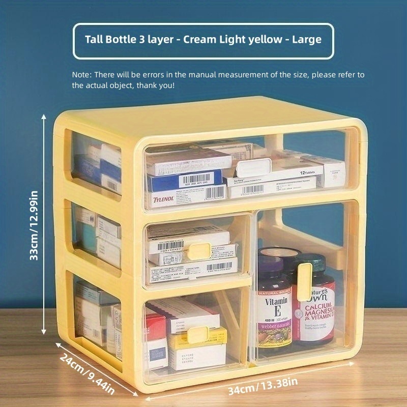 Drawer-type Plastic Storage Box Organizer/Medicine Box-Multifunctional Storage Container,Family Medicine Box Organizer,Organize Medications