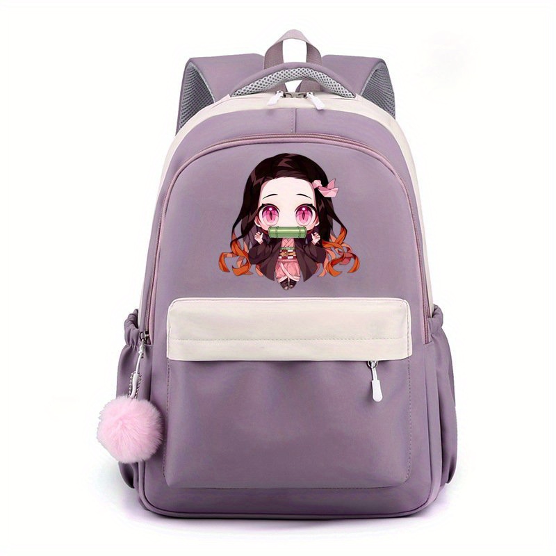 Cute Cartoon Girl Pattern Backpack Comfortable Small Plush - Temu