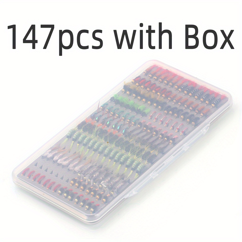 147pcs Scud Nymph Midge Larvae Box Set Moscas Pesca Trucha - Temu