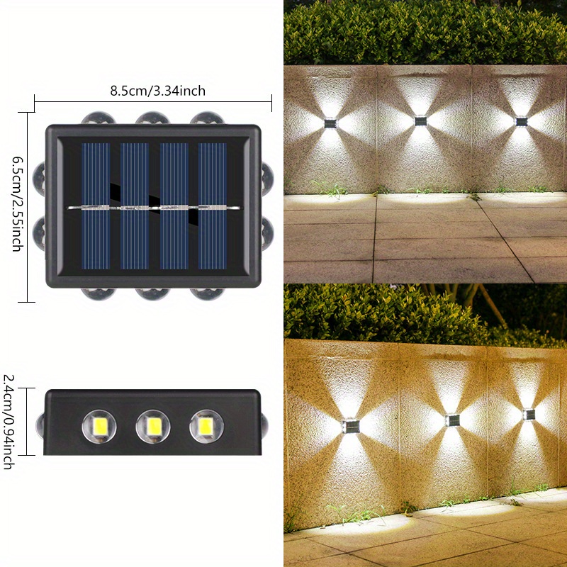 TaoTronic Solar Fence Lights, outdoor waterproof LED Solar Lights