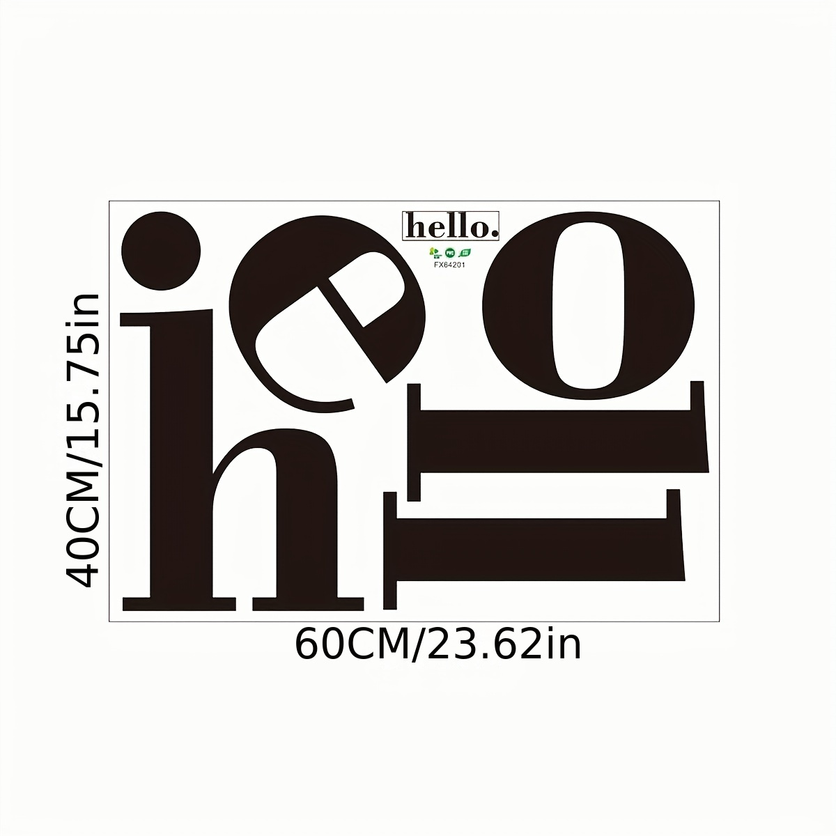 Image of 1pc, English Slogan Wall Sticker, "hello.", Removable Waterproof Vinyl Decal, Suitable For Living Room, Bedroom, Door, Entryway, Background Wall Decoration, Home Decor, 15.75*23.62in