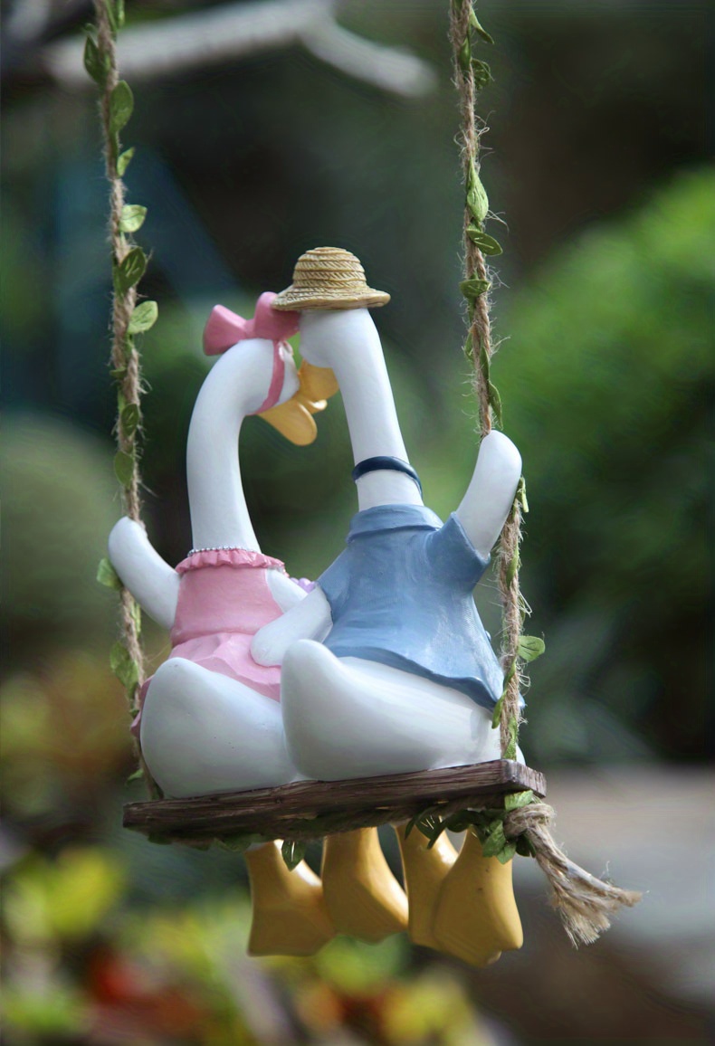 1pc Paar Ente Swing Garten Statuen Outdoor Zaun Dekor - Temu Germany