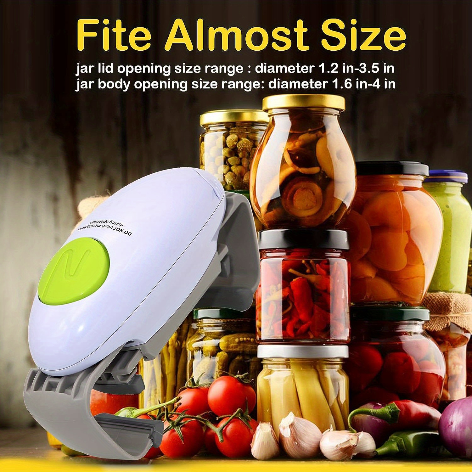 Highest Torque Electric Automatic Hands Free Jar Opener for Weak Hands and  Seniors with Arthritis, Powerful Bottle Lid Opener for Home Kitchen, Easy