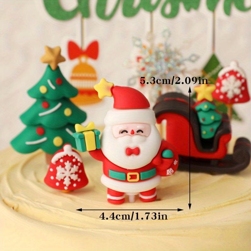  5pcs Christmas Baking Supplies Miniature Santa Claus Santa  Claus Cake Topper Santa Claus Snowflakes Mini Decor Christmas Ornaments  Cake Ornaments Elder Dessert Christmas Tree : Grocery & Gourmet Food