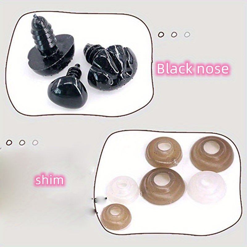 135 Pcs Plastic Safety Eyes And Noses 6-12mm/0.24x0.47in Black Safety Eyes  Doll Making With Washers Small Doll Eyes