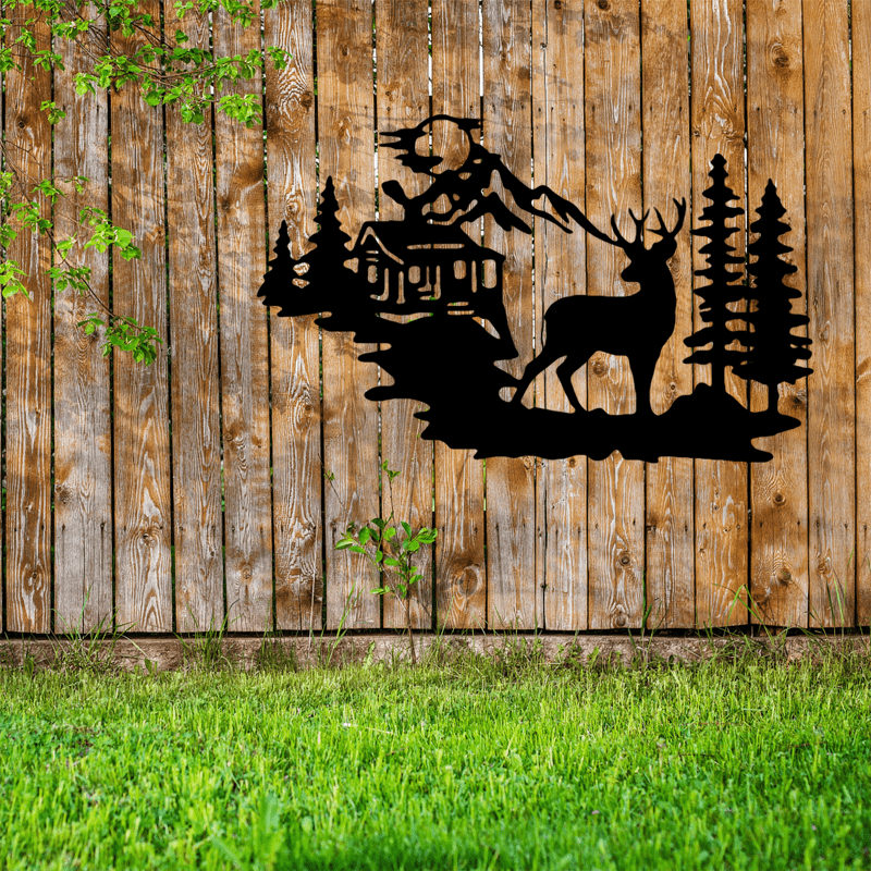 Deer Wall Art Black Metal Pendant Forest Deer Wall Decor Temu