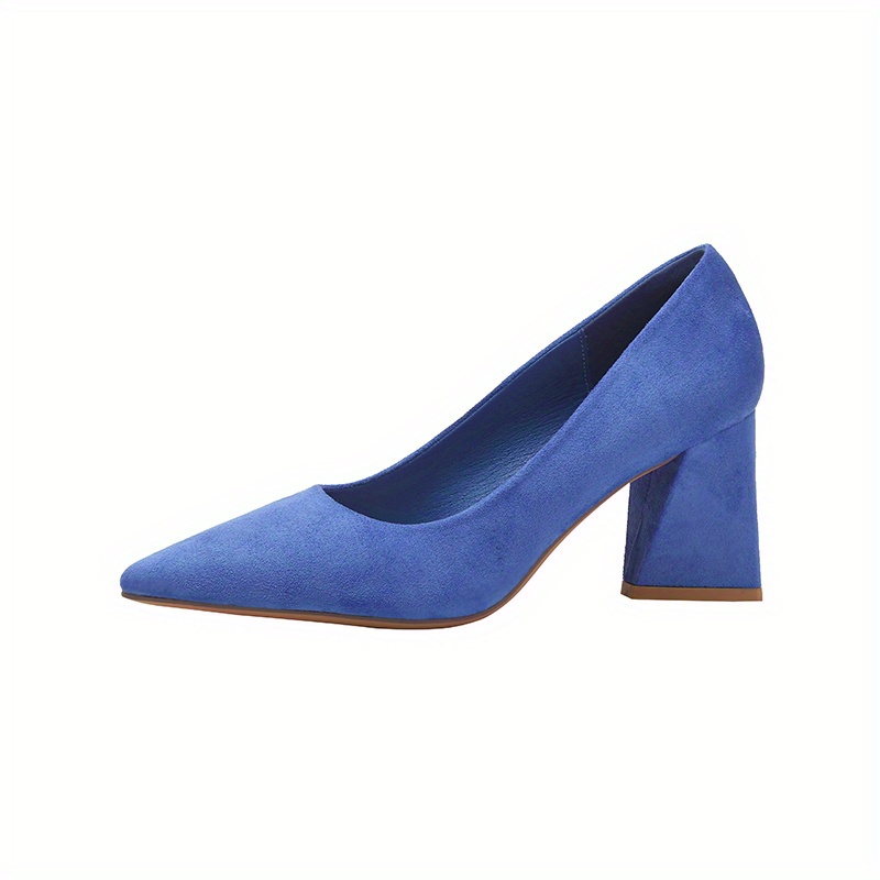 Blue suede clearance chunky heels