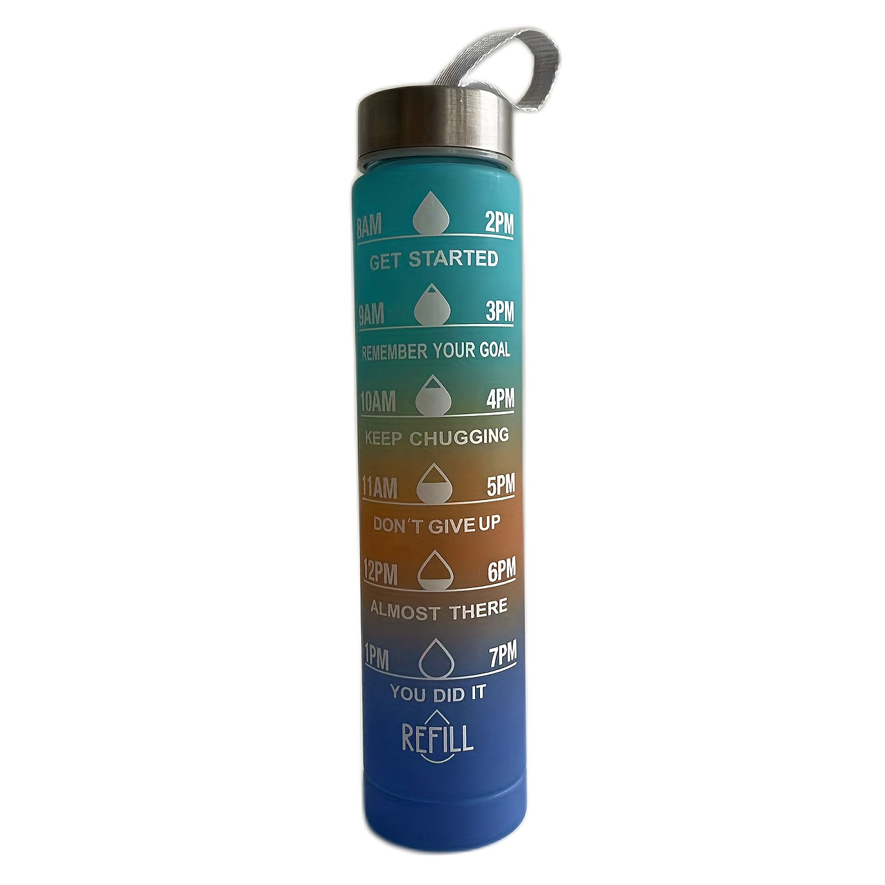 Dropship 1300ml Motivational Water Bottle With Time Marker; Shoulder Strap  & Straw - Perfect For School; Sports; Camping - 44oz Cute Design For Girls  & Kids to Sell Online at a Lower