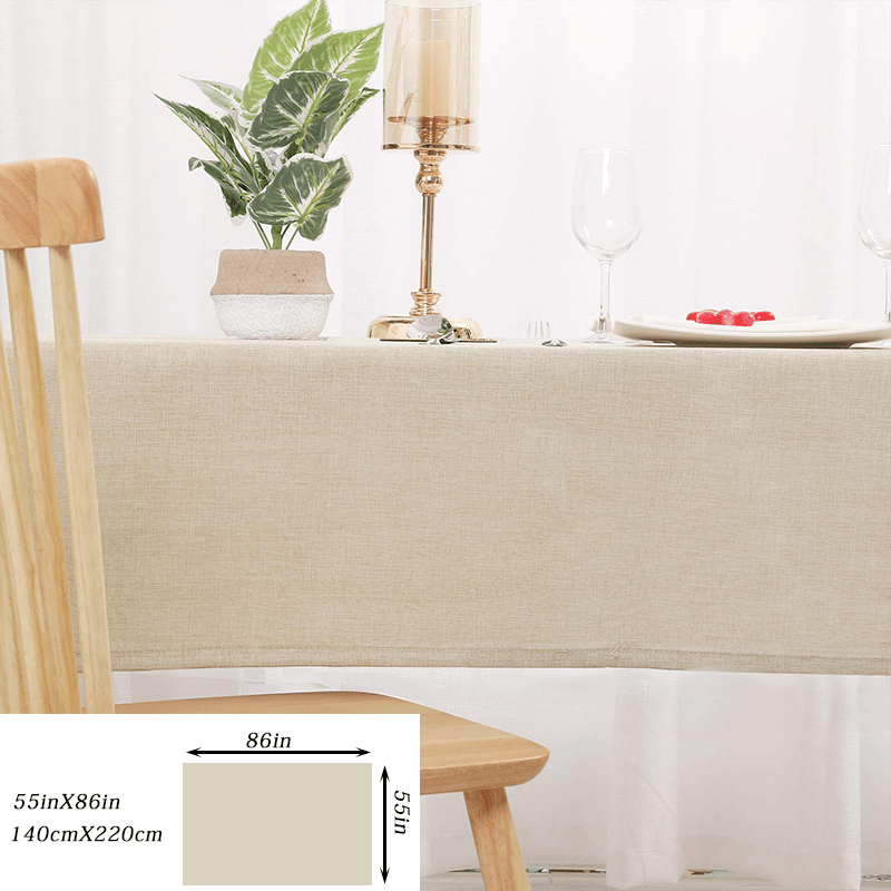 Image of Solid Color Fabric Tablecloth, Plain And Table Tablecloth