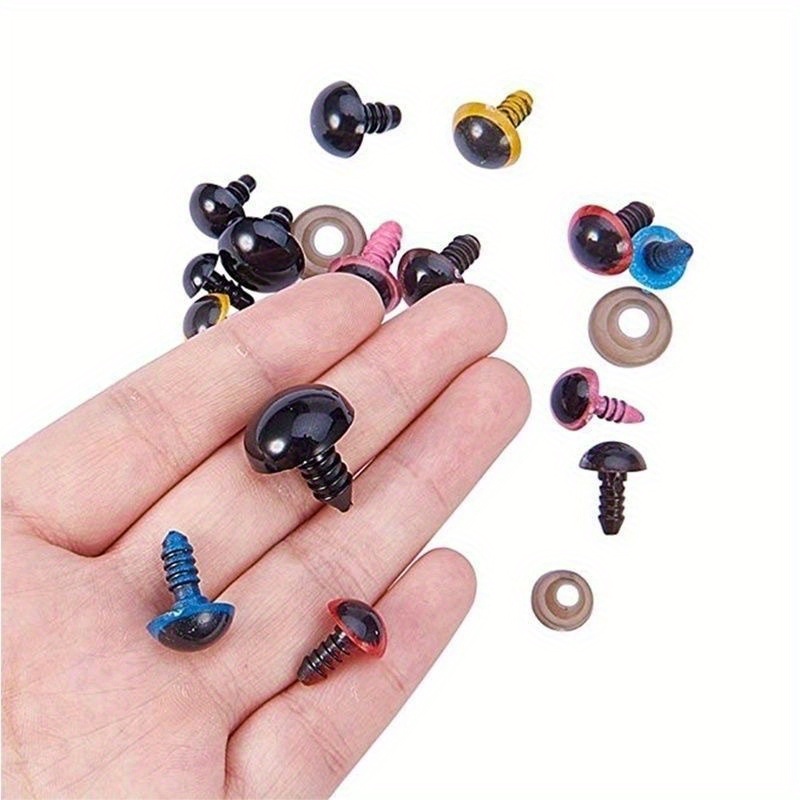 135 Pcs Plastic Safety Eyes And Noses 6-12mm/0.24x0.47in Black Safety Eyes  Doll Making With Washers Small Doll Eyes